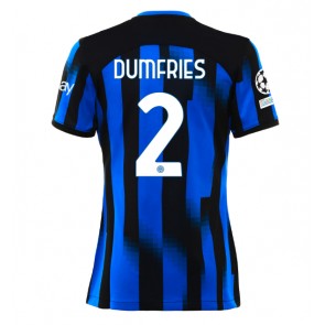 Inter Milan Denzel Dumfries #2 Domaci Dres za Ženska 2023-24 Kratak Rukavima